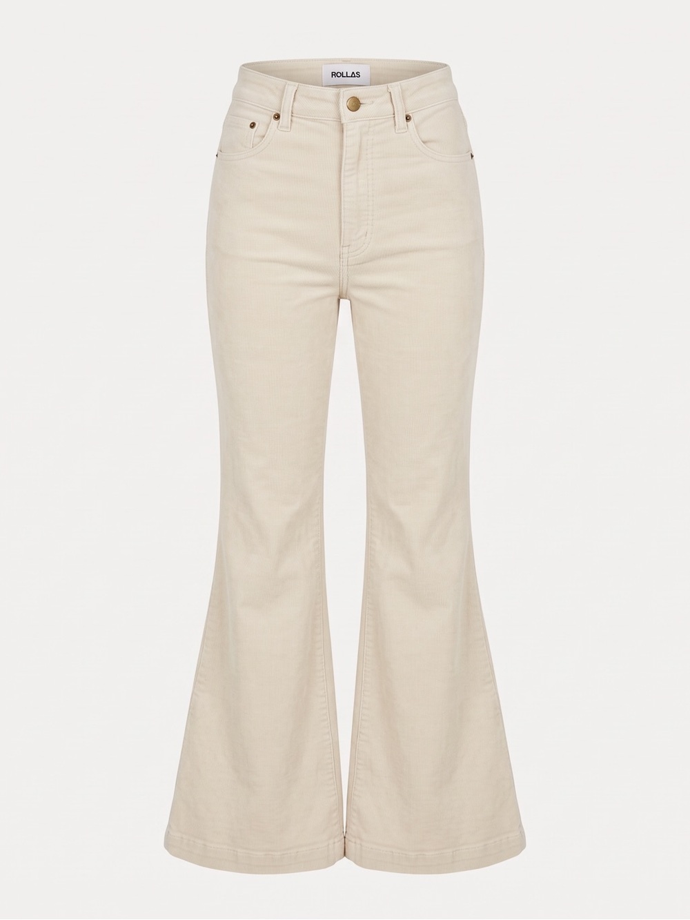Rolla’s Eastcoast Flare High Rise Corduroy Pants Cream Size 26 NWT